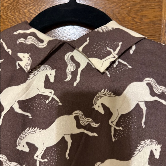 Elegant Long Sleeve Horse Print Dress - Picture 7 of 8
